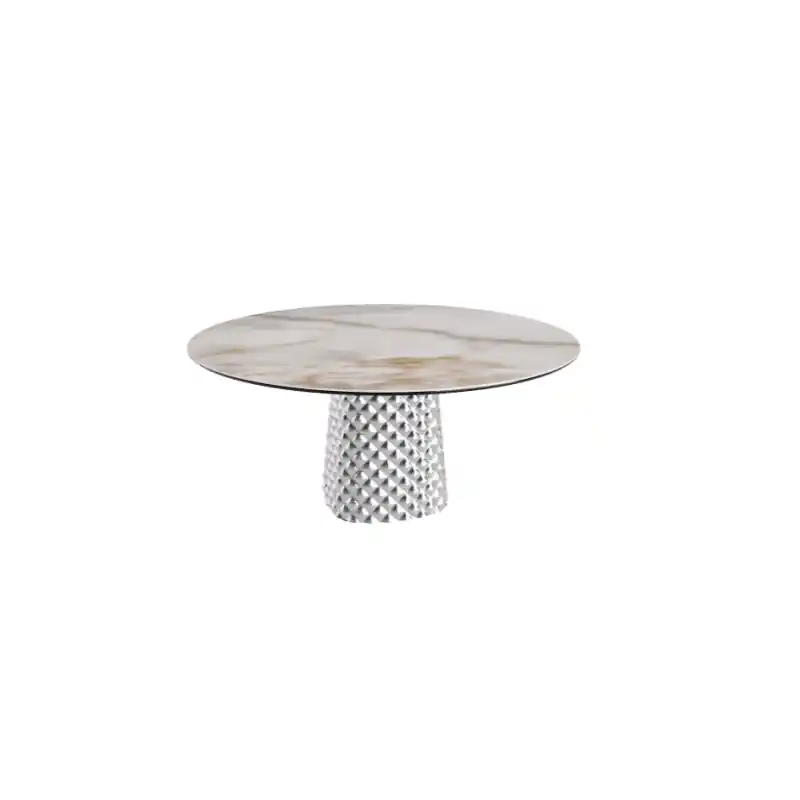 Premium TAVOLO ATRIUM KERAMIK ROUND - BASE FUME‘ PIANO IN MARMO CERAMICO ALABASTRO Ø 158xh73,5
