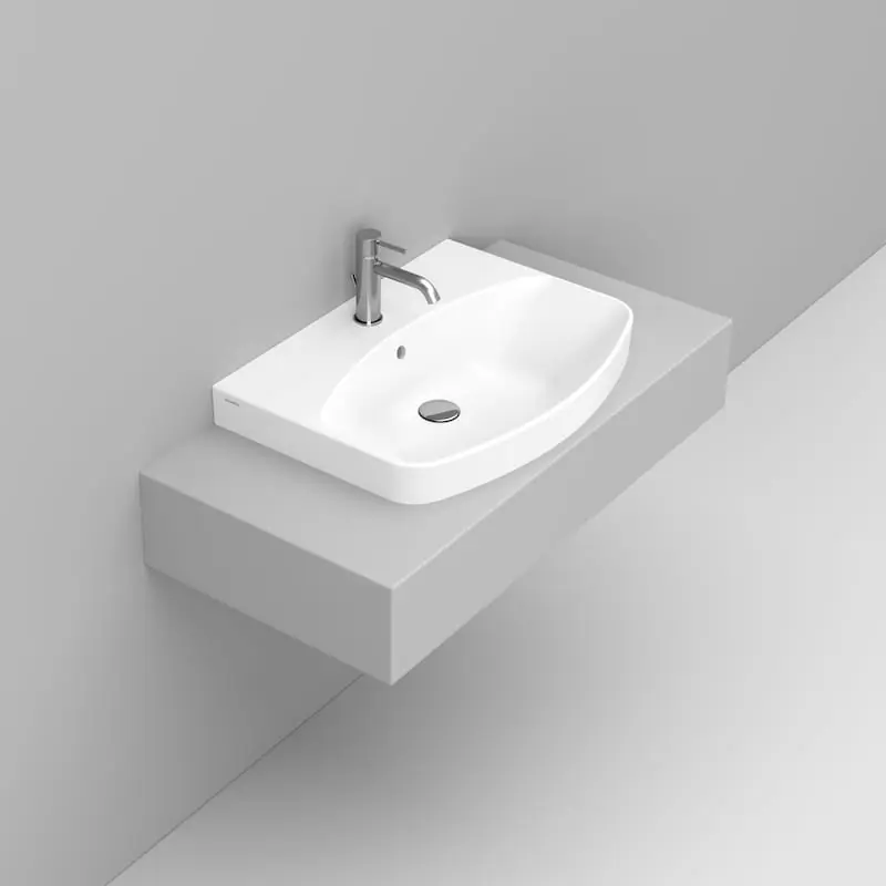 Uitverkoop MIA LAVABO SOPRAPIANO 65X48 BIANCO