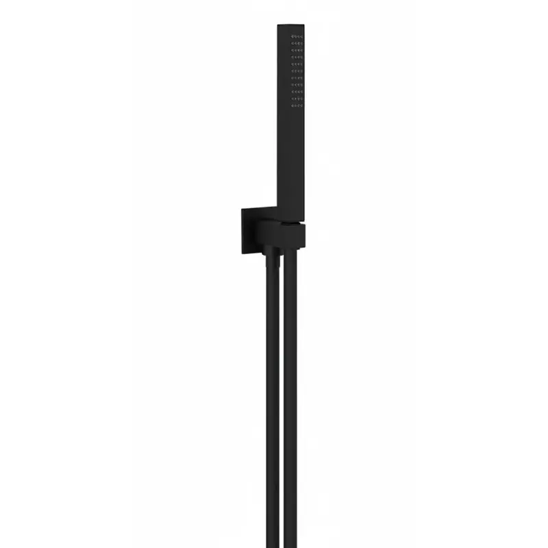 Premium TECHNO SET DOCCIA C/PRESA ACQUA DOCCETTA QUADRATA NERO OPACO