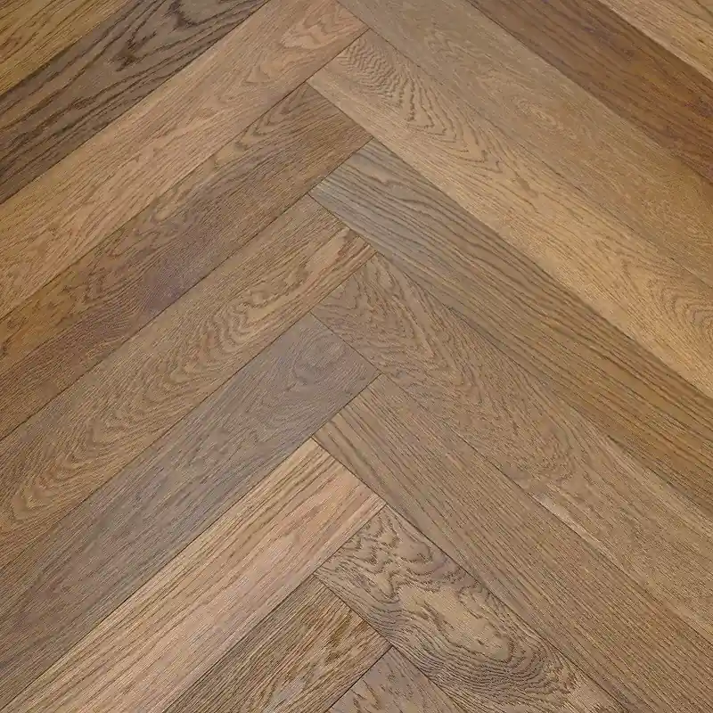 Premium Parquet Prefinito Rovere, Spina 90°, Spazzolato, Verniciatura Noce, Scelta Abc, 10-3x125x950