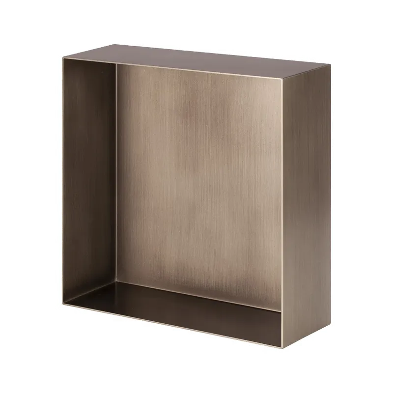 Valli Home - V-Box, Nicchia portaoggetti in Metallo smaltato color Acciaio Spazzolato, Misura 30X30 P. 10 cm - V-BOX.MLLO.30X30.AC Fabrieksprijs