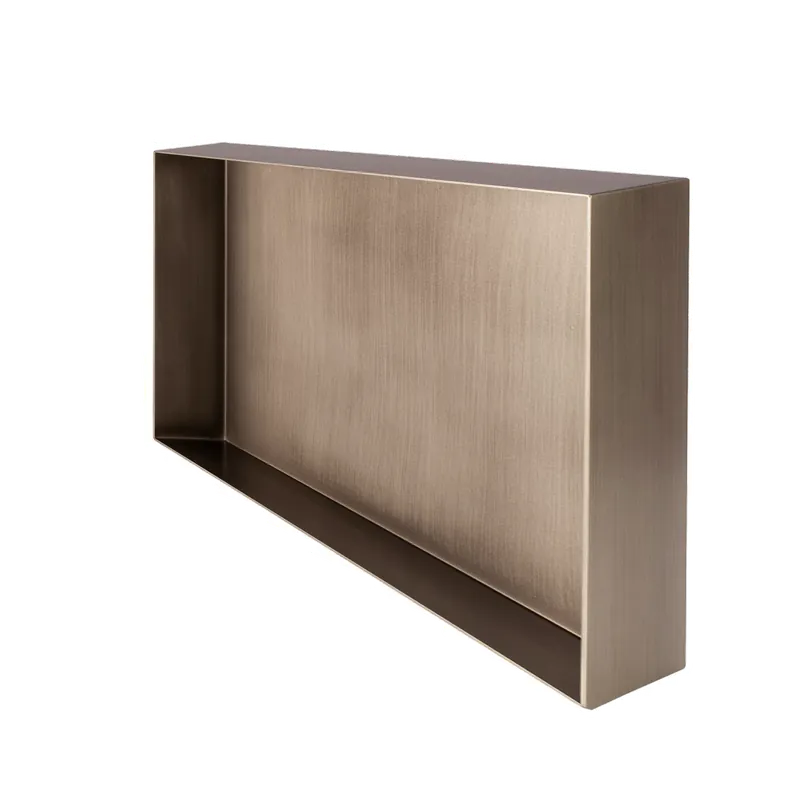 Beperkt Aanbod Valli Home - V-Box, Nicchia portaoggetti in Metallo smaltato color Acciaio Spazzolato, Misura 30X60 P. 10 cm - V-BOX.MLLO.30X60.AC