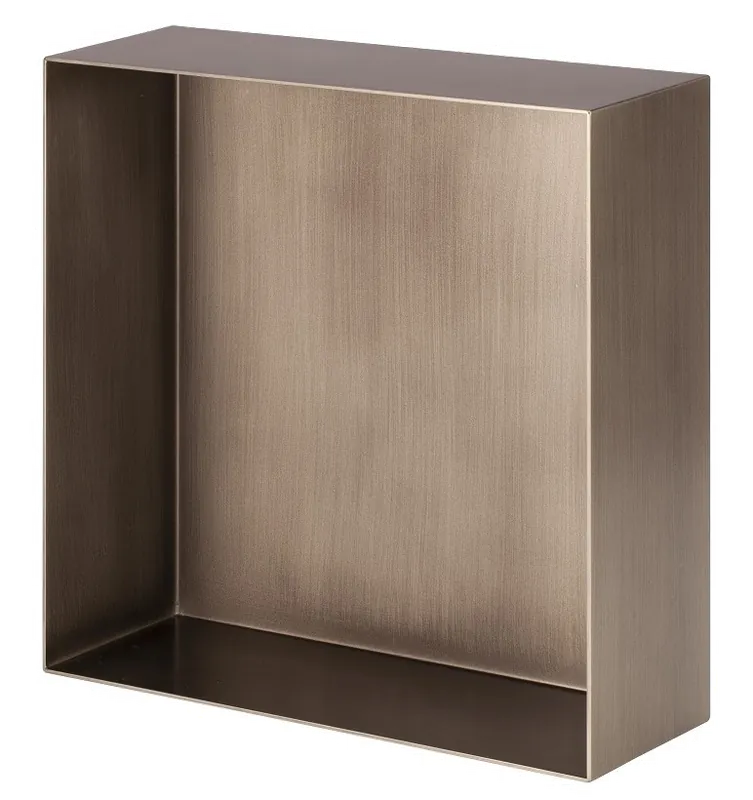 Valli Home - V-Box, Nicchia portaoggetti in Metallo smaltato color Acciaio Spazzolato, Misura 40X40 P. 10 cm - V-BOX.MLLO.40X40.AC Favoriet