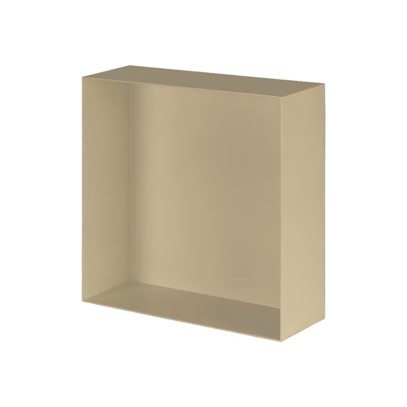 Beperkt Aanbod Valli Home - V-Box, Nicchia portaoggetti in Metallo smaltato color Beige KK90, Misura 30X30 P. 10 cm - V-BOX.MLLO.30X30.90