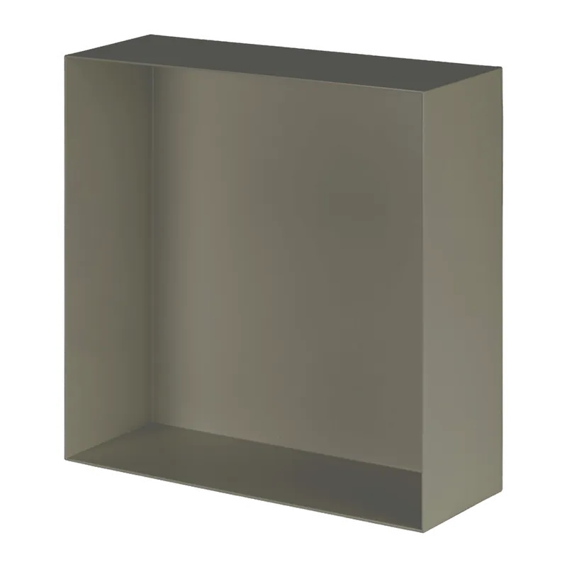 Valli Home - V-Box, Nicchia portaoggetti in Metallo smaltato color Grigio KK69, Misura 40X40 P. 10 cm - V-BOX.MLLO.40X40.69 Op = Op