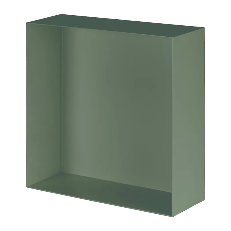 Beperkt Aanbod Valli Home - V-Box, Nicchia portaoggetti in Metallo smaltato color Verde KK50, Misura 40X40 P. 10 cm - V-BOX.MLLO.40X40.50