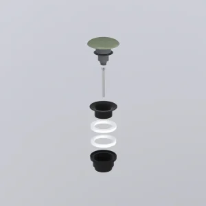 Actieprijs Ceramica Cielo - Accessori - Piletta Lavabo Universale Nero Matt a Scarico Libero con Tappo Color Agave - PILSLNMAGAVE