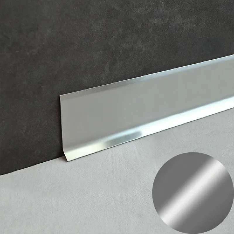 Profilitec - BATTISCOPA BA - H 40 mm, L 2700 mm in Alluminio Finitura Anodizzato Brillantato Cromo, Linea Battiscopa - BA400ASB270 Tijdelijk Beschikbaar