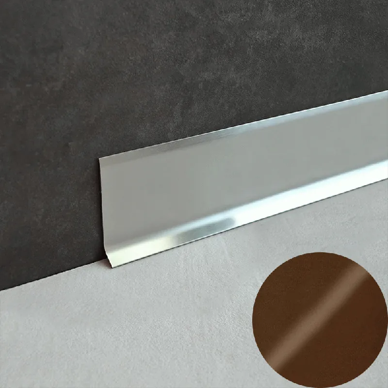 Snelle Levering Profilitec - BATTISCOPA BA - H 40 mm, L 2700 mm in Alluminio Finitura Verniciato Corten Goffrato, Linea Battiscopa - BA400A60270