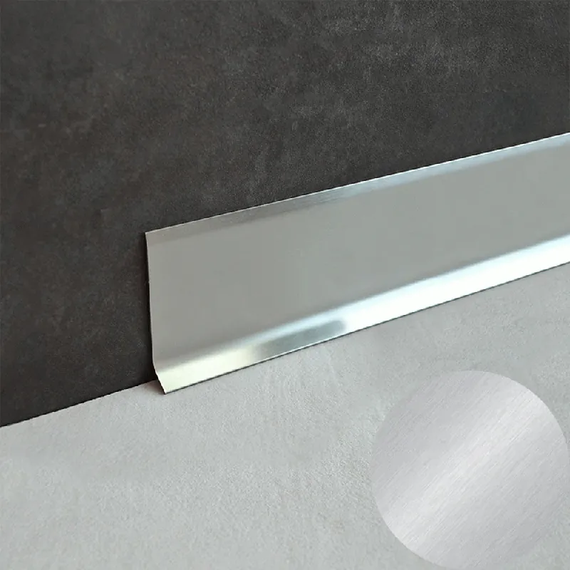 Profilitec - BATTISCOPA BA - H 60 mm, L 2700 mm in Acciaio Finitura Inox Spazzolato AISI 304, Linea Battiscopa - BA600ISN270 Express Levering