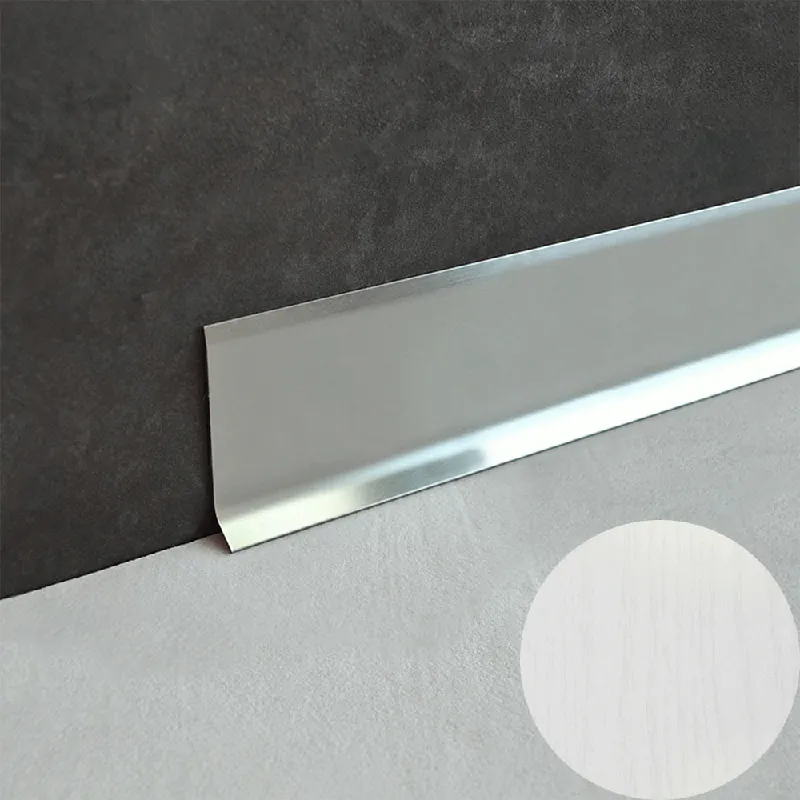 Profilitec - BATTISCOPA BA - H 60 mm, L 2700 mm in Alluminio Finitura Effetto Legno Rovere Sbiancato, Linea Battiscopa - BA600ATRSN270 Nu Kopen