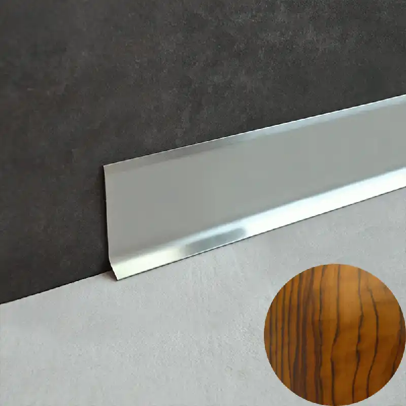 Profilitec - BATTISCOPA BA - H 60 mm, L 2700 mm in Alluminio Finitura Effetto Legno Teak, Linea Battiscopa - BA600ATTKN270 Goedkoop