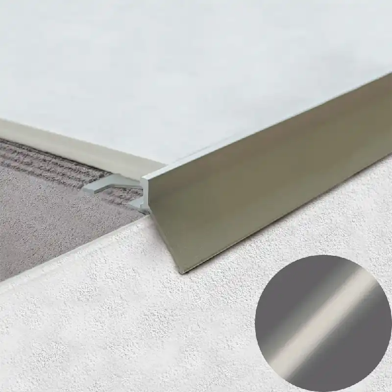 Koop Online Profilitec - BORDERTEC BBR - H 10 mm, L 2700 mm in Alluminio Finitura Verniciato Grigio Cemento Goffrato, Linea Terrazze - BBR100A25270