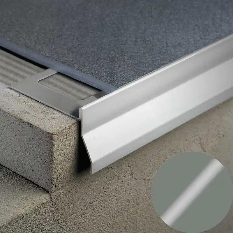 Seizoensaanbieding Profilitec - BORDERTEC BBS - H 95 mm, L 2700 mm in Alluminio Finitura Verniciato Grigio Pastello Goffrato, Linea Terrazze - BBS95A24270