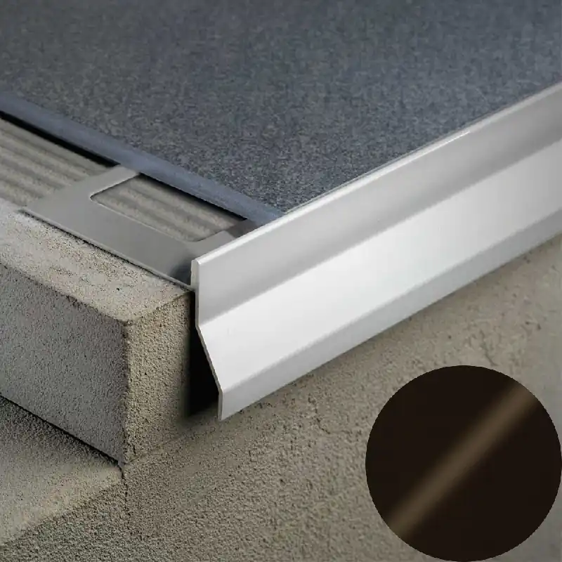 Superprijs Profilitec - BORDERTEC BBS - H 95 mm, L 2700 mm in Alluminio Finitura Verniciato Testa di Moro Goffrato, Linea Terrazze - BBS95A64270