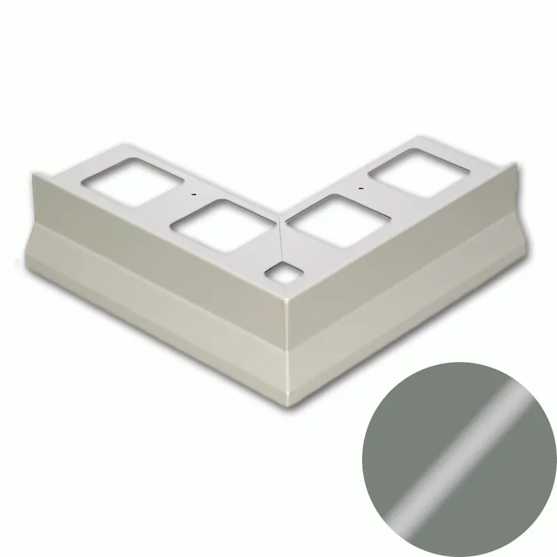 Favoriet Profilitec - BORDERTEC BBSE - L 55 mm in Alluminio Finitura Verniciato Grigio Pastello Goffrato, Linea Terrazze - BBSE55A24