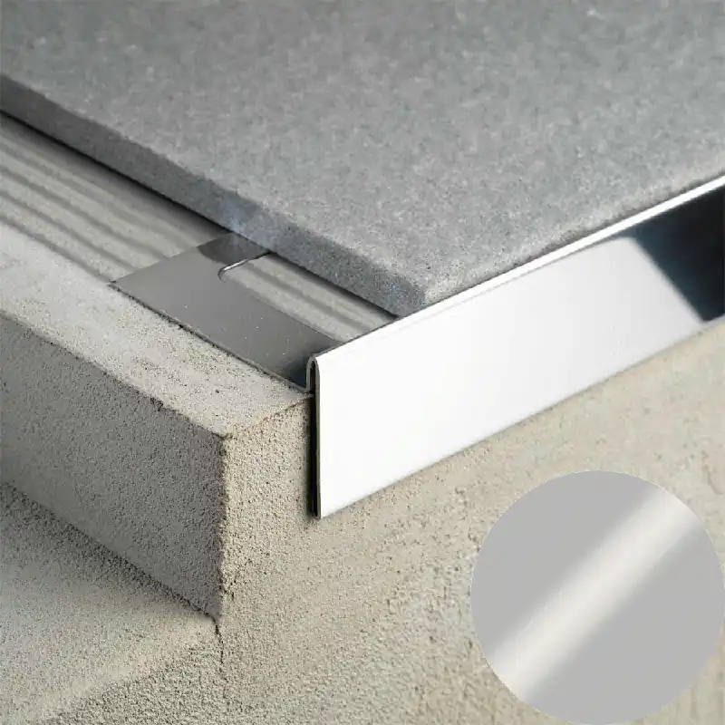 Veilige Betaling Profilitec - BORDERTEC BSR - P 20/100 mm, L 2700 mm in Alluminio Finitura Verniciato Grigio Pastello, Linea Pavimenti-Terrazze - BSR20/100A22270