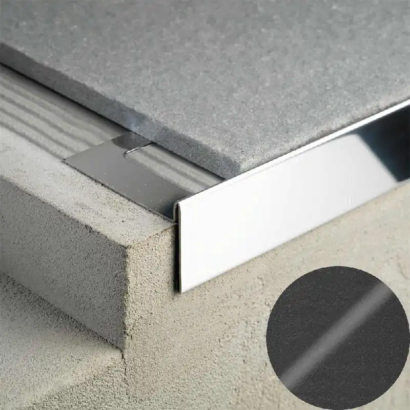 Snelle Levering Profilitec - BORDERTEC BSR - P 20/100 mm, L 2700 mm in Alluminio Finitura Verniciato Micaceo Goffrato, Linea Pavimenti-Terrazze - BSR20/100A50270