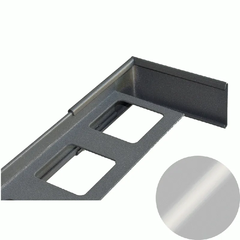 Dagaanbieding Profilitec - BORDERTEC BSRE - H 20/80 mm in Alluminio Finitura Verniciato Grigio Pastello, Linea Pavimenti-Terrazze - BSRE20/80A22