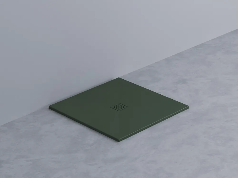 Actieprijs Ceramica Cielo - Infinito H3 - Piatto Doccia in Ceramica, Misura 100X100 cm, Altezza 30 mm, Forma Rettangolare, Color Muschio - PD3100100MUSCHIO