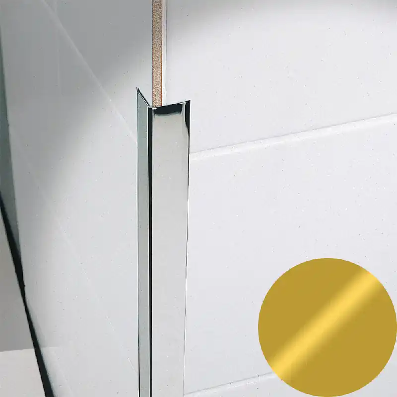 Gereduceerde Prijs Profilitec - KERACORNER CO - H 25x25 mm, L 2700 mm in Alluminio Finitura Anodizzato Oro, Linea Rivestimenti - CO25AOA270
