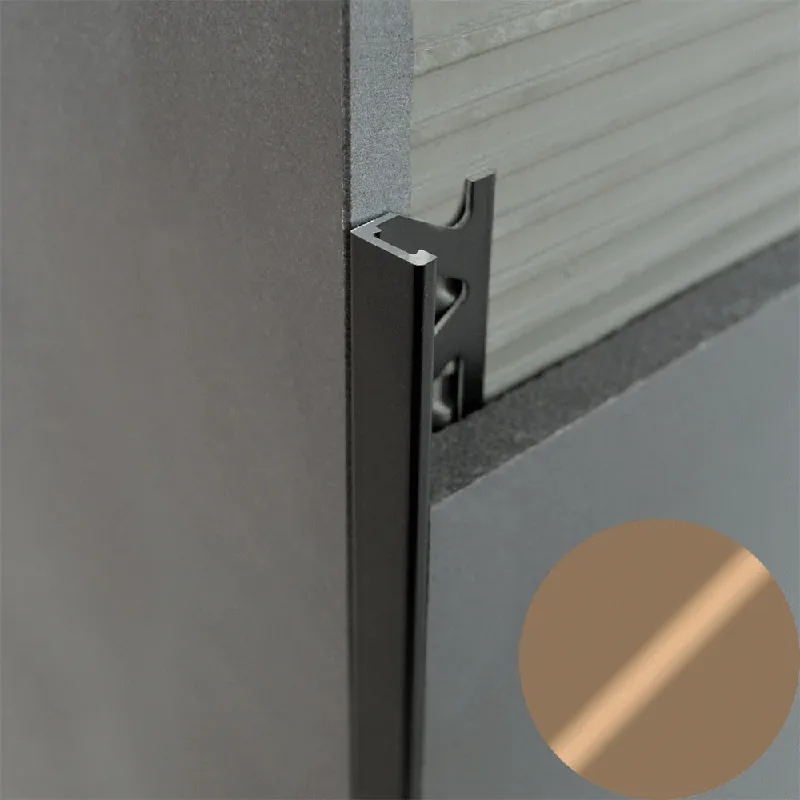 Speciale Aanbieding Profilitec - KERAJOLLY KJ - H 10 mm, L 2700 mm in Alluminio Finitura Verniciato Beige Scuro, Linea Rivestimenti - KJ100A32270