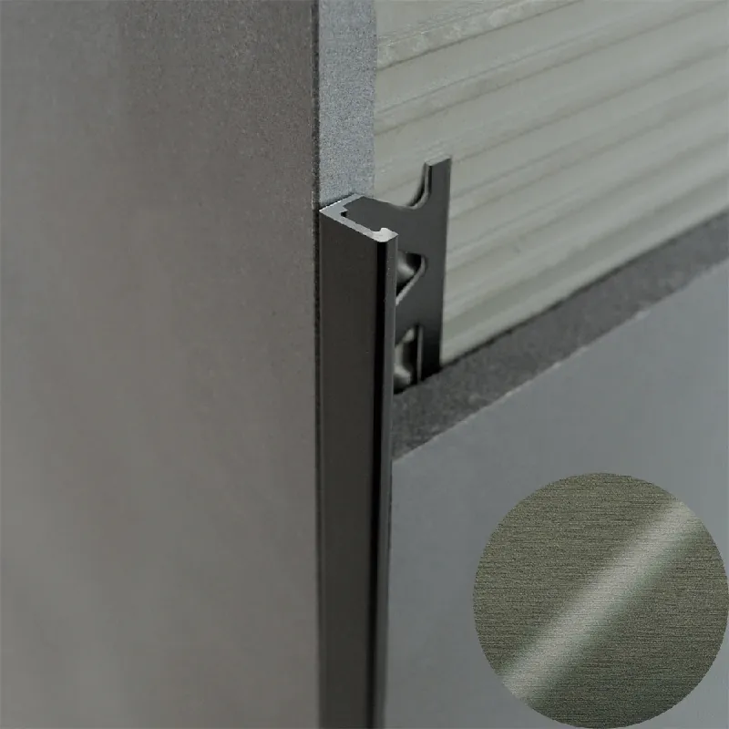 Shop Nu Profilitec - KERAJOLLY KJ - H 12,5 mm, L 2700 mm in Alluminio Finitura Anodizzato Brillantato Spazzolato Titanio, Linea Rivestimenti - KJ125ATSB270