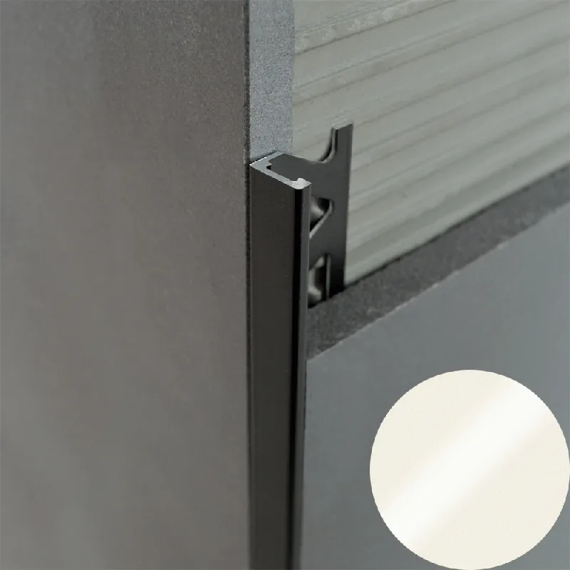 Koop Online Profilitec - KERAJOLLY KJ - H 12,5 mm, L 2700 mm in Alluminio Finitura Verniciato Crema, Linea Rivestimenti - KJ125A41270