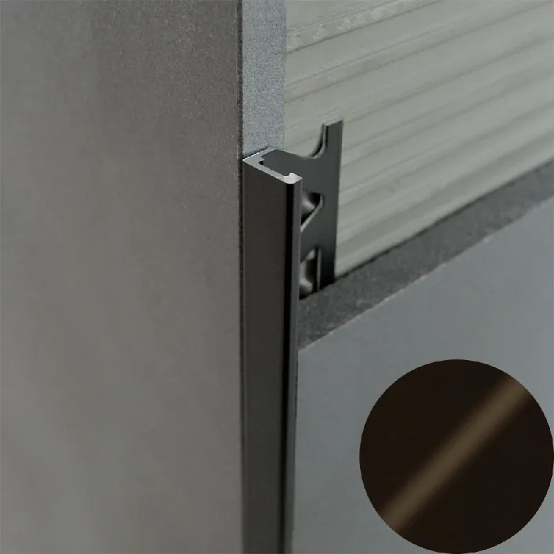 Beperkt Aanbod Profilitec - KERAJOLLY KJ - H 8 mm, L 2700 mm in Alluminio Finitura Verniciato Testa di Moro Goffrato, Linea Rivestimenti - KJ80A64270