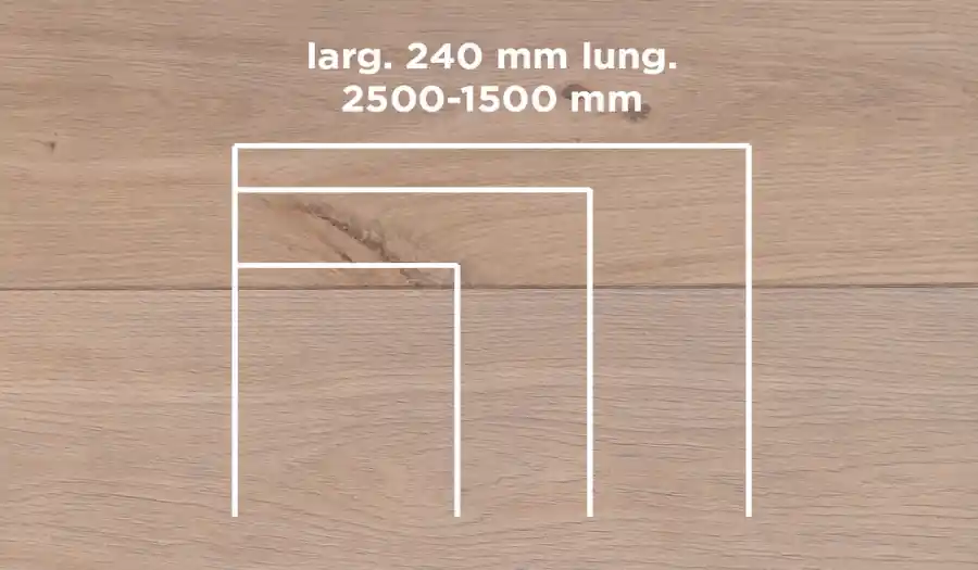 Weekendaanbieding Unikolegno - Parquet Prefinito 2 strati, essenza Rovere Commerciale TYPE, finitura decape Litio 2022 verniciato effetto olio, spessore 15 mm, larg. 240 mm lung. 2500-1500 mm (strato nobile 4 mm) - PRROVVEDELOFR5X7X
