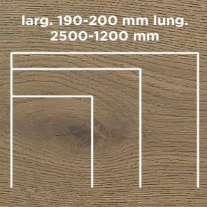 Weekendaanbieding Unikolegno - Parquet Prefinito 2 strati, essenza Rovere Commerciale TYPE, finitura metropolitan Paddington verniciato effetto olio, spessore 15 mm, larg. 190-200 mm lung. 2500-1200 mm (strato nobile 4 mm) - PRROVVEMELOF9VZ0R