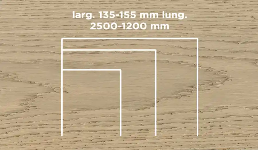 Weekendaanbieding Unikolegno - Parquet Prefinito 2 strati, essenza Rovere Commerciale TYPE, finitura tinto Creta spazzolato verniciato all‘acqua, spessore 15 mm, larg. 135-155 mm lung. 2500-1200 mm (strato nobile 4 mm) - PRROVSPTILARSDA5Y