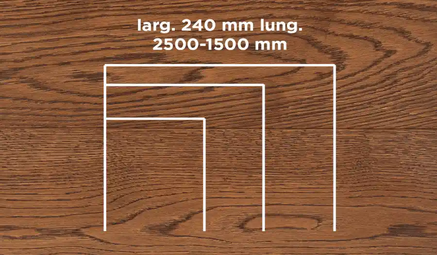 Aanbieding Unikolegno - Parquet Prefinito 2 strati, essenza Rovere Commerciale TYPE, finitura tinto Tabacco spazzolato verniciato all‘acqua, spessore 15 mm, larg. 240 mm lung. 2500-1500 mm (strato nobile 4 mm) - PRROVSPTITYPL0FDR