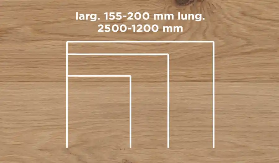 Aanbieding Unikolegno - Parquet Prefinito 2 strati, essenza Rovere Elite Foresta TYPE, finitura EVO stone effetto bordi consumati, spessore 11 mm, larg. 155-200 mm lung. 2500-1200 mm (strato nobile 4 mm) - PRROVSTEVLAR2EFS7