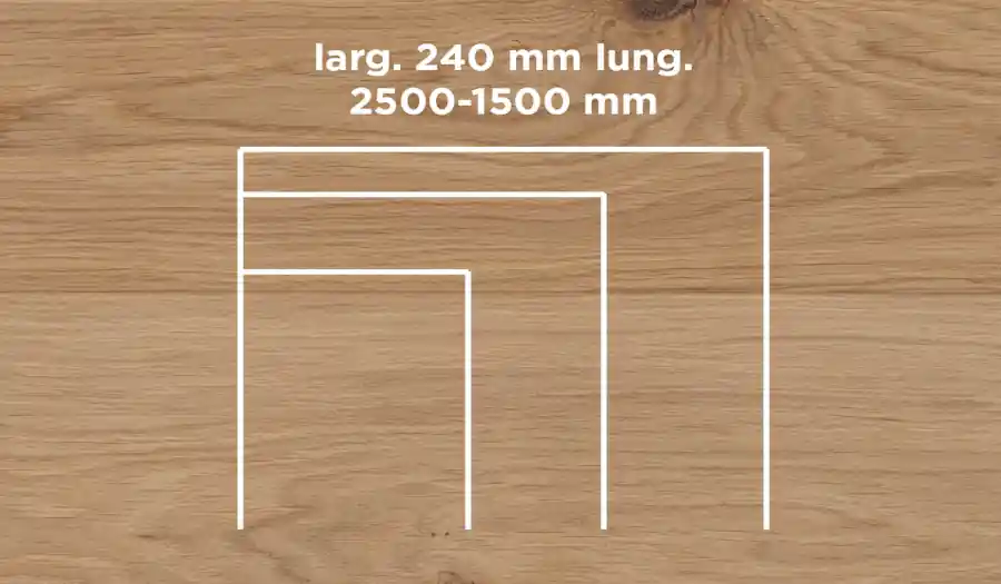 Weekendaanbieding Unikolegno - Parquet Prefinito 2 strati, essenza Rovere Elite Rustico TYPE, finitura EVO stone effetto bordi consumati, spessore 15 mm, larg. 240 mm lung. 2500-1500 mm (strato nobile 4 mm) - PRROVSTEVLOFLLYL3