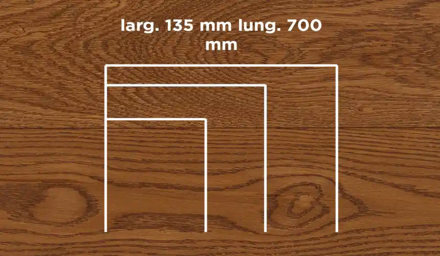 Aanbieding Unikolegno - Parquet Prefinito 2 strati, essenza Rovere Rustico LOFT CLASSIC SPINA ITALIANA, finitura tinto Cuoio spazzolato verniciato all‘acqua, spessore 15 mm, larg. 135 mm lung. 700 mm (strato nobile 4 mm) - PRROVSPTITYPGMZOA