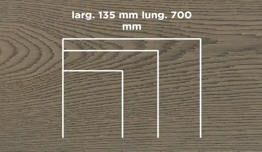 Aanbieding Unikolegno - Parquet Prefinito 2 strati, essenza Rovere Rustico LOFT SPINA 30° o 45° SPINA FRANCESE, finitura tinto Lava spazzolato verniciato all‘acqua, spessore 15 mm, larg. 135 mm lung. 700 mm (strato nobile 4 mm) - PRROVSPTITYPL9LWS