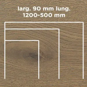Weekendaanbieding Unikolegno - Parquet Prefinito 2 strati, essenza Rovere Rustico SMALL, finitura metropolitan Paddington verniciato effetto olio, spessore 15 mm, larg. 90 mm lung. 1200-500 mm (strato nobile 4 mm) - PRROVVEMELARUGOF8