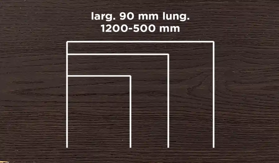 Weekendaanbieding Unikolegno - Parquet Prefinito 2 strati, essenza Rovere Rustico SMALL, finitura tinto Ebano spazzolato verniciato all‘acqua, spessore 15 mm, larg. 90 mm lung. 1200-500 mm (strato nobile 4 mm) - PRROVSPTILOF484O2