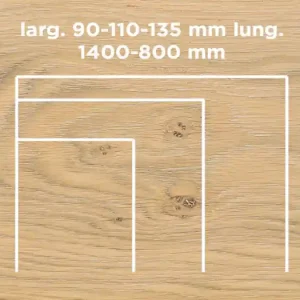 Aanbieding Unikolegno - Parquet Prefinito 2 strati, essenza Rovere Rustico TRIS, finitura metropolitan Notting Hill verniciato effetto olio, spessore 11 mm, larg. 90-110-135 mm lung. 1400-800 mm (strato nobile 4 mm) - PRROVVEMELOF1UV38
