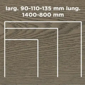 Aanbieding Unikolegno - Parquet Prefinito 2 strati, essenza Rovere Rustico TRIS, finitura tinto Lava spazzolato verniciato all‘acqua, spessore 11 mm, larg. 90-110-135 mm lung. 1400-800 mm (strato nobile 4 mm) - PRROVSPTILOFD1HXO