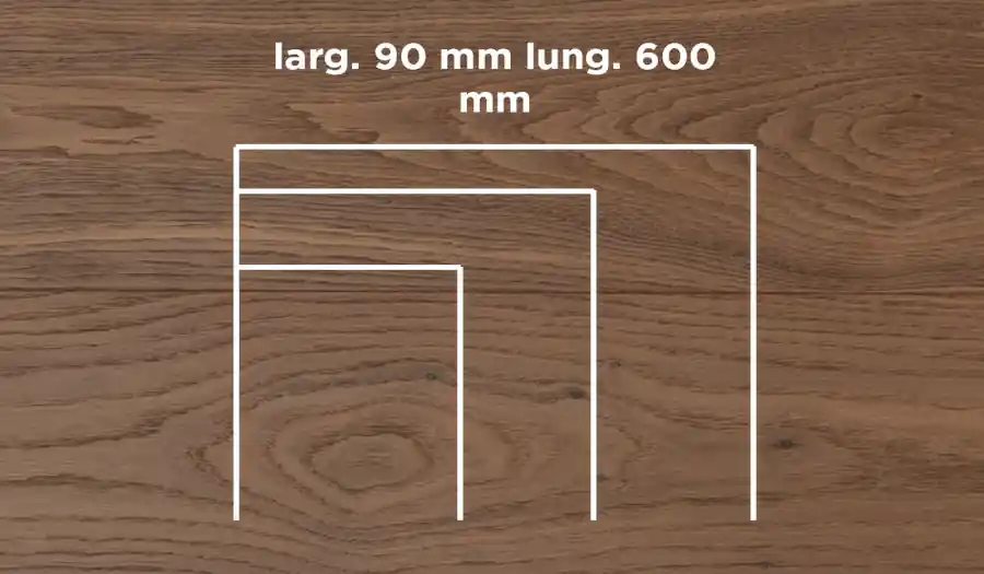 Weekendaanbieding Unikolegno - Parquet Prefinito 2 strati, essenza Rovere Thermo 175° Commerciale LOFT CLASSIC SPINA ITALIANA, finitura EVO spazzolato verniciato all‘acqua, spessore 11 mm, larg. 90 mm lung. 600 mm (strato nobile 4 mm) - PRROVSPEVKL1NS