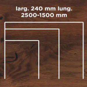 Weekendaanbieding Unikolegno - Parquet Prefinito 2 strati, essenza Rovere Thermo 175° Commerciale TYPE, finitura Naturale spazzolato verniciato all‘acqua, spessore 11 mm, larg. 240 mm lung. 2500-1500 mm (strato nobile 4 mm) - PRROVSPNAM356N