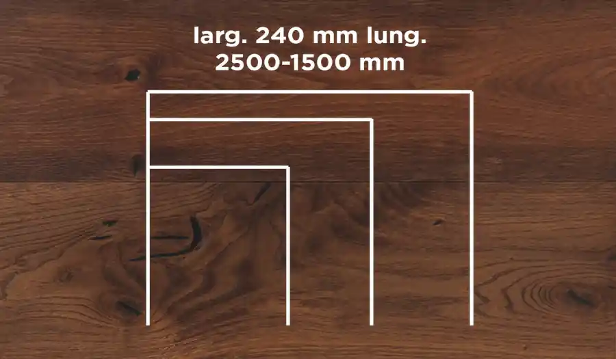 Weekendaanbieding Unikolegno - Parquet Prefinito 2 strati, essenza Rovere Thermo 175° Commerciale TYPE, finitura Naturale spazzolato verniciato all‘acqua, spessore 11 mm, larg. 240 mm lung. 2500-1500 mm (strato nobile 4 mm) - PRROVSPNAM356N
