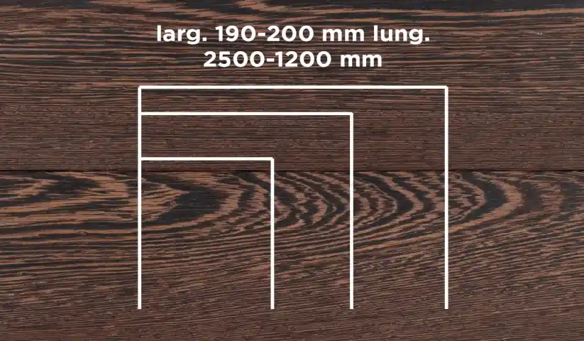 Weekendaanbieding Unikolegno - Parquet Prefinito 2 strati, essenza Wengè TYPE, finitura EVO spazzolato verniciato all‘acqua, spessore 15 mm, larg. 190-200 mm lung. 2500-1200 mm (strato nobile 4 mm) - PRWENSPEVKMB3Q