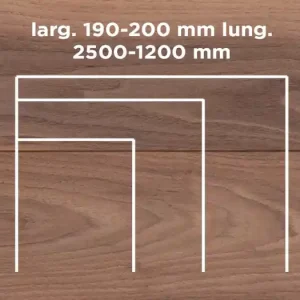 Aanbieding Unikolegno - Parquet Prefinito 3 strati, essenza Noce Americano Rustico LARGE, finitura EVO spazzolato verniciato all‘acqua, spessore 15 mm, larg. 190-200 mm lung. 2500-1200 mm (strato nobile 4 mm) - PRNOCSPEVLAR12BI3