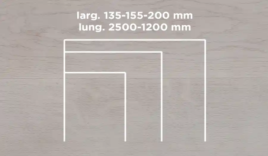Weekendaanbieding Unikolegno - Parquet Prefinito 3 strati, essenza Rovere Rustico LARGE, finitura tinto Pomice spazzolato verniciato all‘acqua, spessore 15 mm, larg. 135-155-200 mm lung. 2500-1200 mm (strato nobile 4 mm) - PRROVSPTILOFWROSC