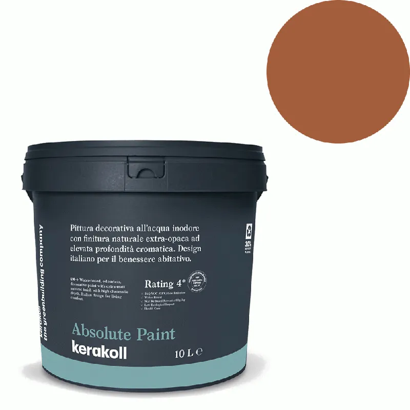 Beste Prijs Kerakoll - Pitture Kerakoll Absolute Paint, Pittura decorativa all‘Acqua colore KK 103, gruppo Arancione, confezione da 10 Lt - 38303