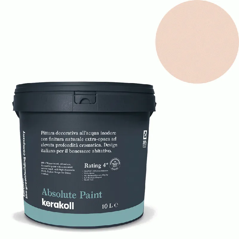 Beperkt Aanbod Kerakoll - Pitture Kerakoll Absolute Paint, Pittura decorativa all‘Acqua colore KK 126, gruppo Rosso, confezione da 4 Lt - 38126