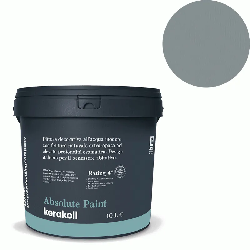 Voordeelprijs Kerakoll - Pitture Kerakoll Absolute Paint, Pittura decorativa all‘Acqua colore KK 19, gruppo Grigio, confezione da 4 Lt - 38019